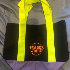 NWT Trader Joe’s Halloween Black Purple & Green Canvas Mini Tote Bag